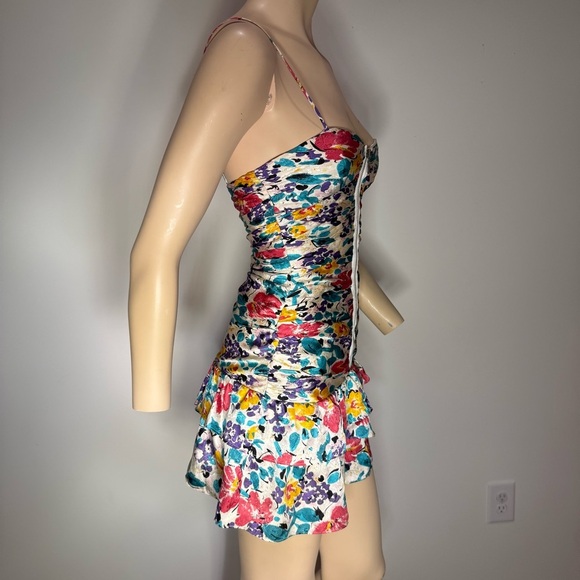 Twelfth Street by Cynthia Vincent Red Pink Bodycon Mini Dress 100% Silk Size 2 - Picture 1 of 10